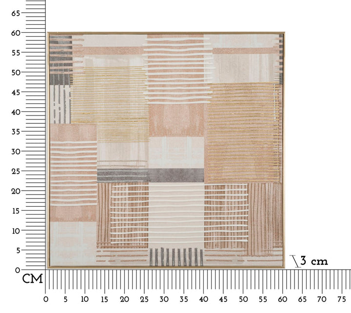 Billedramme af fyrretræ, lærred og plast – 60x3x60 cm - canvas print