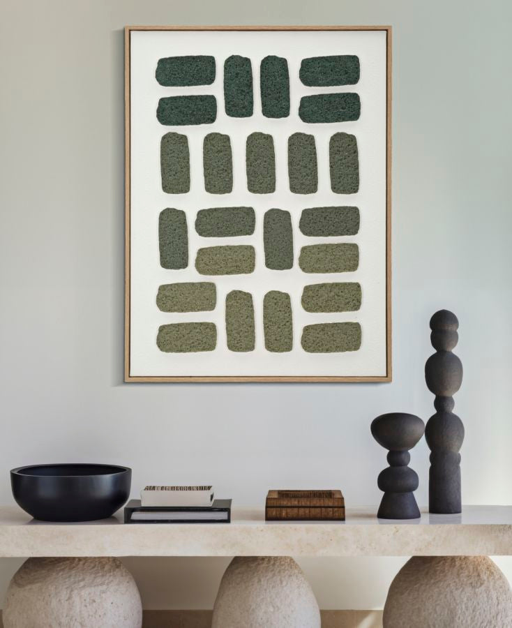 Billedramme i fyrretræ, lærred og plast – 60x2x9 cm