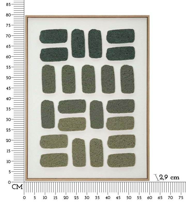 Billedramme i fyrretræ, lærred og plast – 60x2x9 cm