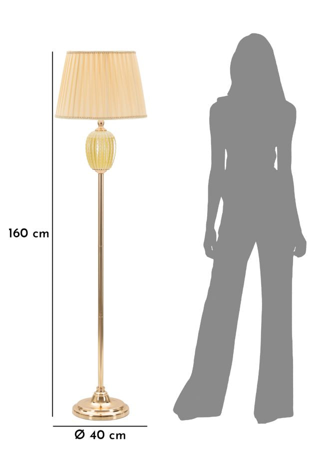 Glam lampe i jern, keramik og stof – 40x160 cm