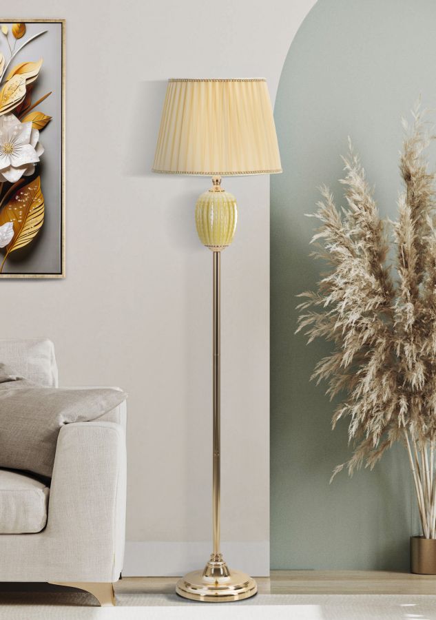 Glam lampe i jern, keramik og stof – 40x160 cm