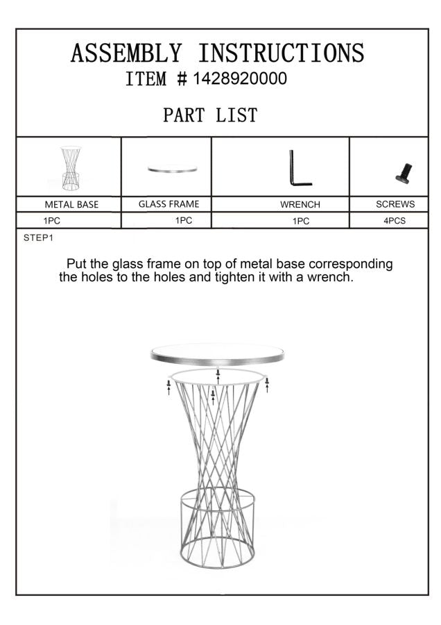 Glam barbord i guldfarve i jern og glas – 70x103 cm