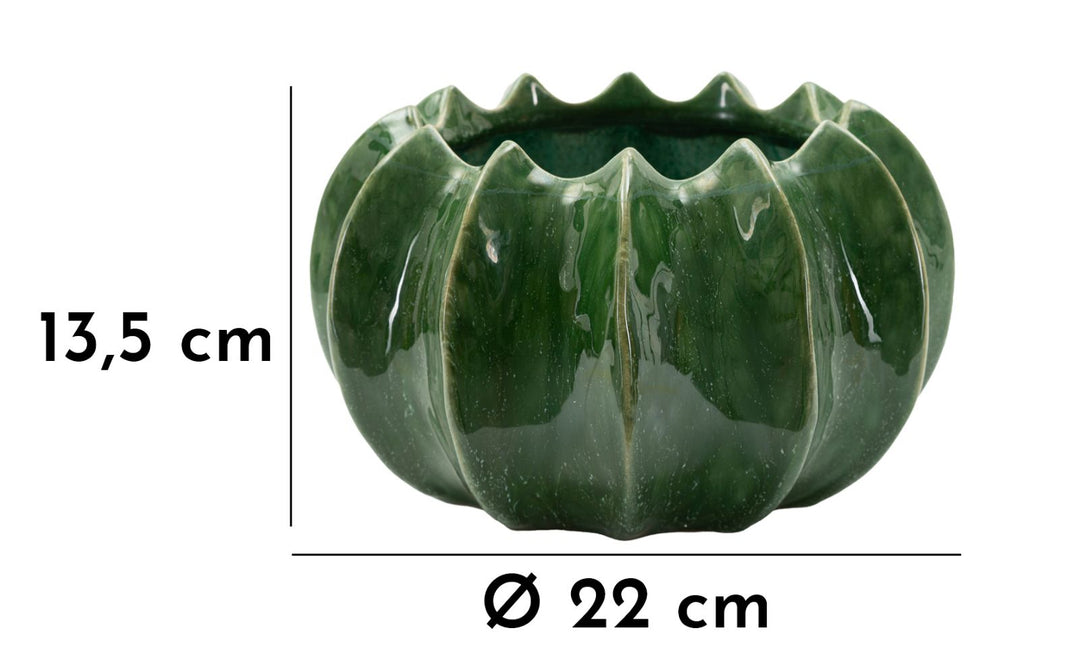 Smuk keramisk skål i grøn farve  – 13x5 cm