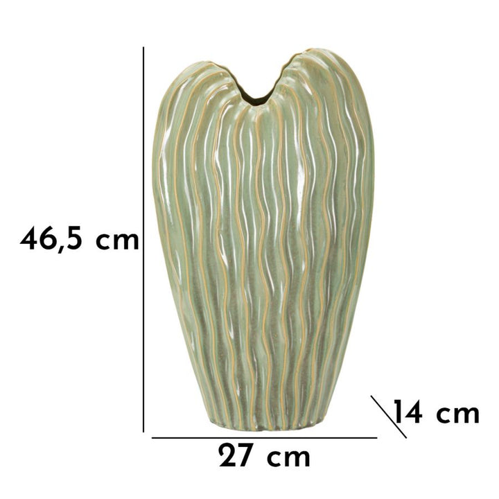Moderne grøn vase i keramik  – 27x14x46 cm