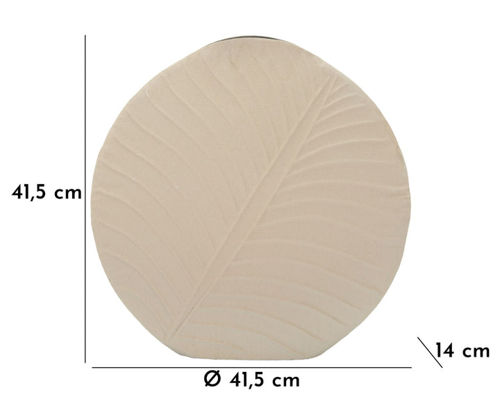 Moderne vase i creme, jern – 41x5x14 cm