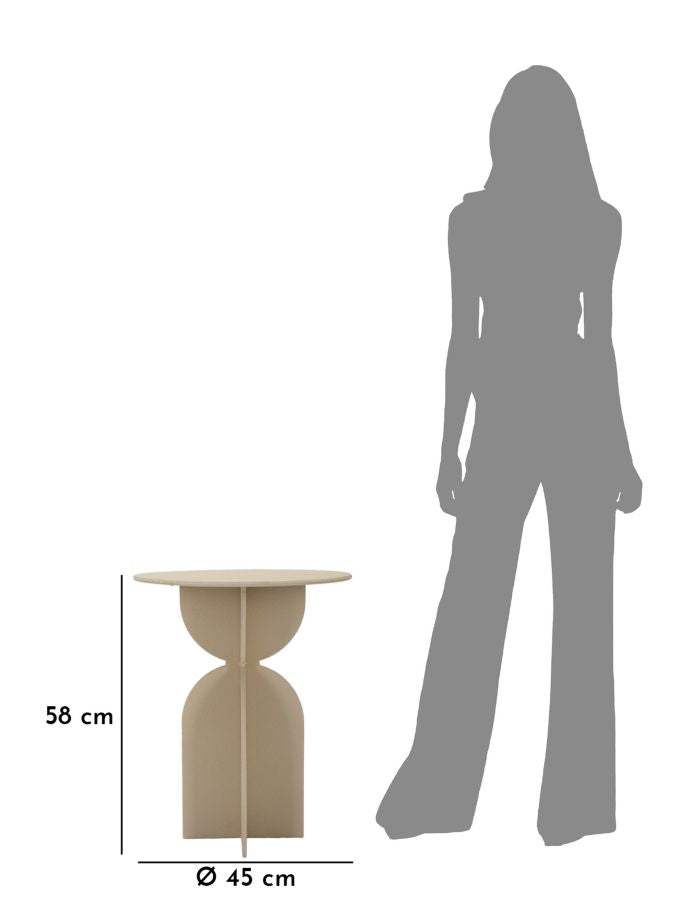 Bord i creme, jern – 45x58 cm