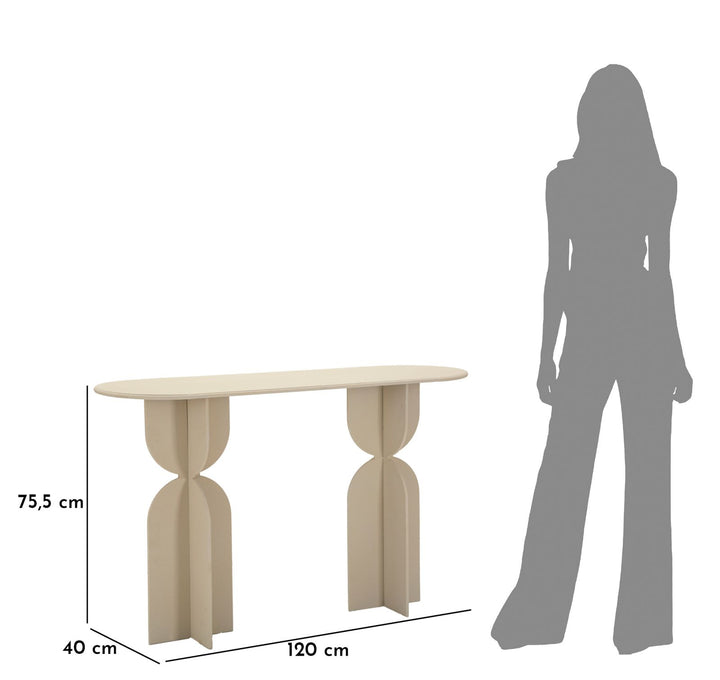 Konsolbord i creme, jern – 120x40x75 cm