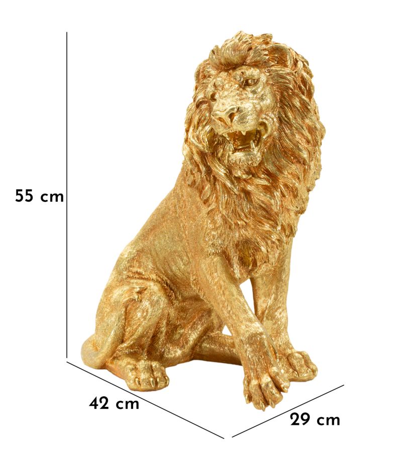 Glam pynteløve, guldfarvet – 45x29x55 cm