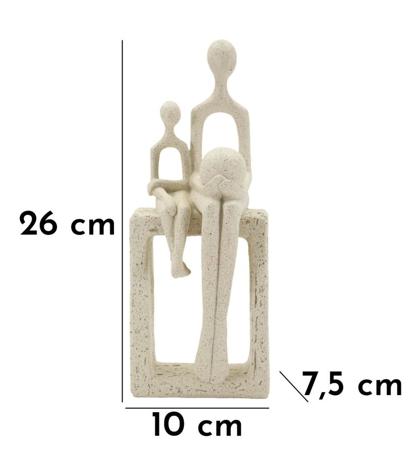 Pyntefigur i creme af polyresin – 10x7x5 cm