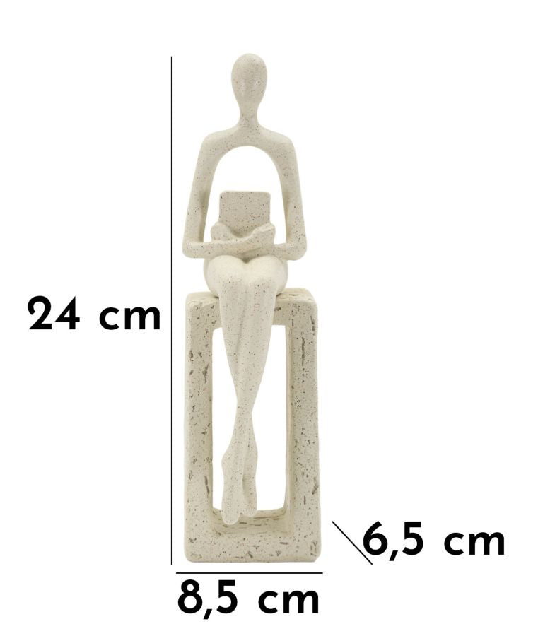 Pyntefigur i creme af polyresin – 8x5 6x5 cm