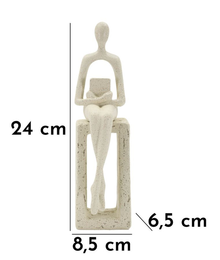 Pyntefigur i creme af polyresin – 8x5 6x5 cm