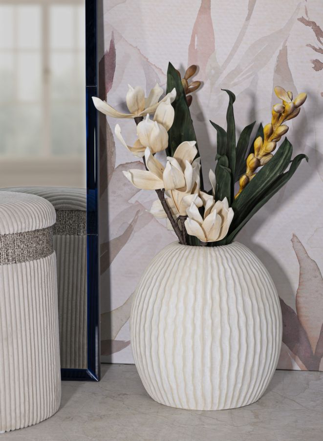 Vase i creme, mgo materiale – 36x5x38 cm