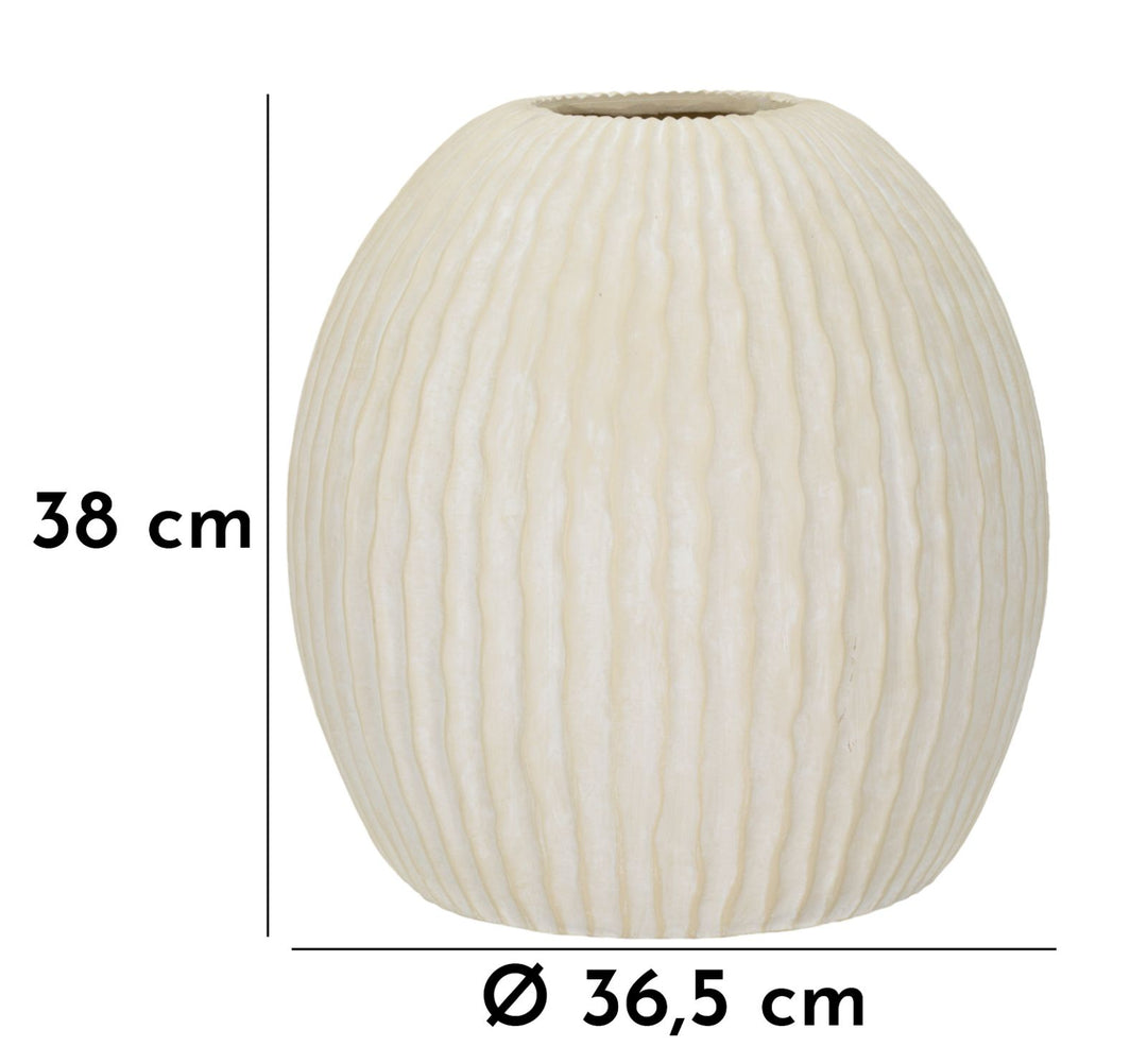 Vase i creme, mgo materiale – 36x5x38 cm