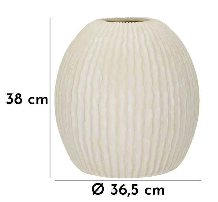 Vase i creme, mgo materiale – 36x5x38 cm