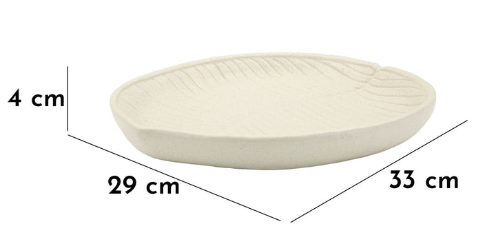 Bakke i creme af polyresin – 33x29x4 cm