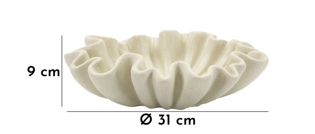 Fad, cremefarvet i polyresin – 31x9 cm