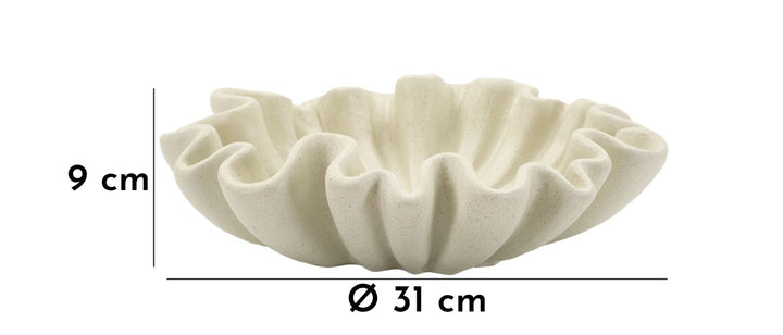 Fad, cremefarvet i polyresin – 31x9 cm
