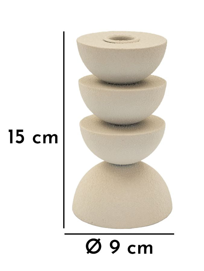 Lysestage i jern, cremefarvet