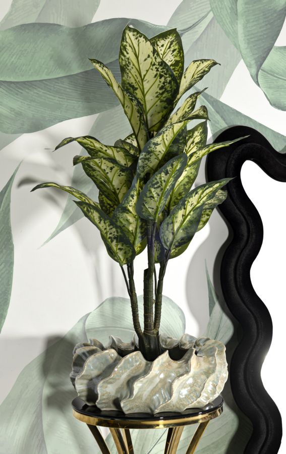 Keramisk cachepot, perlehvid