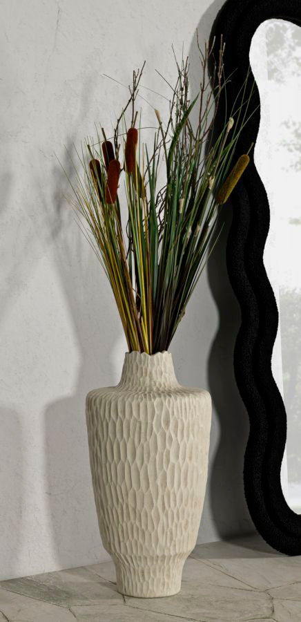 Vase i cremehvid – 29x5x57 cm