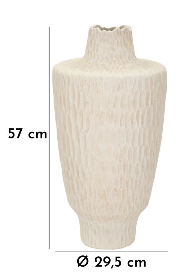 Vase i cremehvid – 29x5x57 cm