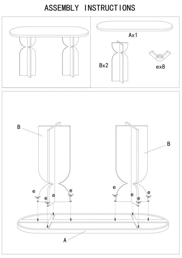 Bord i creme, jern – 45x58 cm