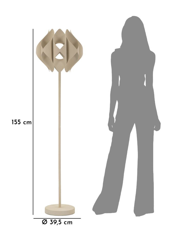 Lampe i creme af jern – 39x5x155 cm