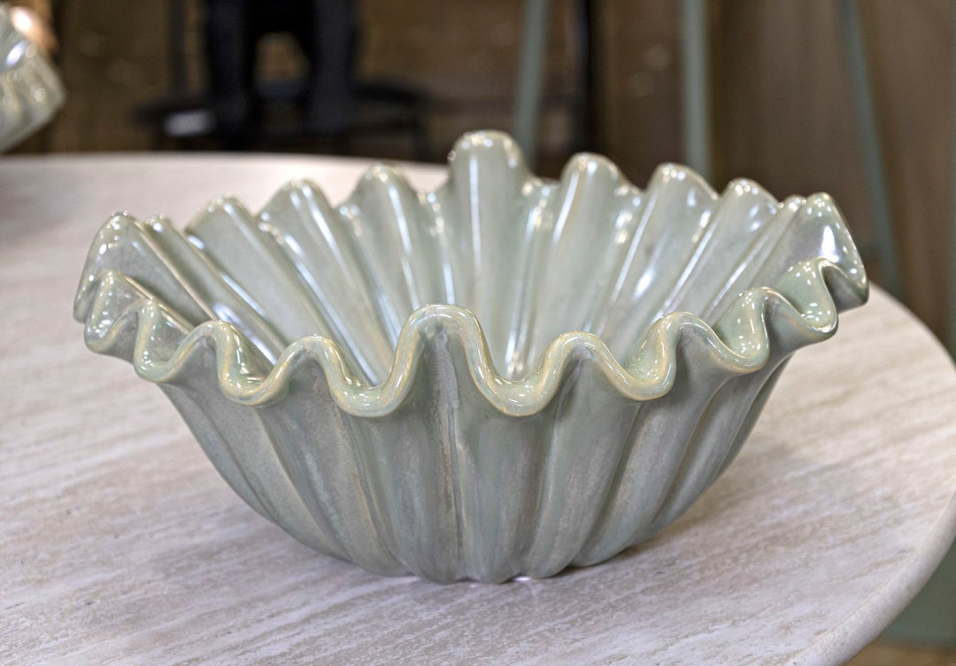 Moderne grøn fad i keramik  – 33x14x5 cm