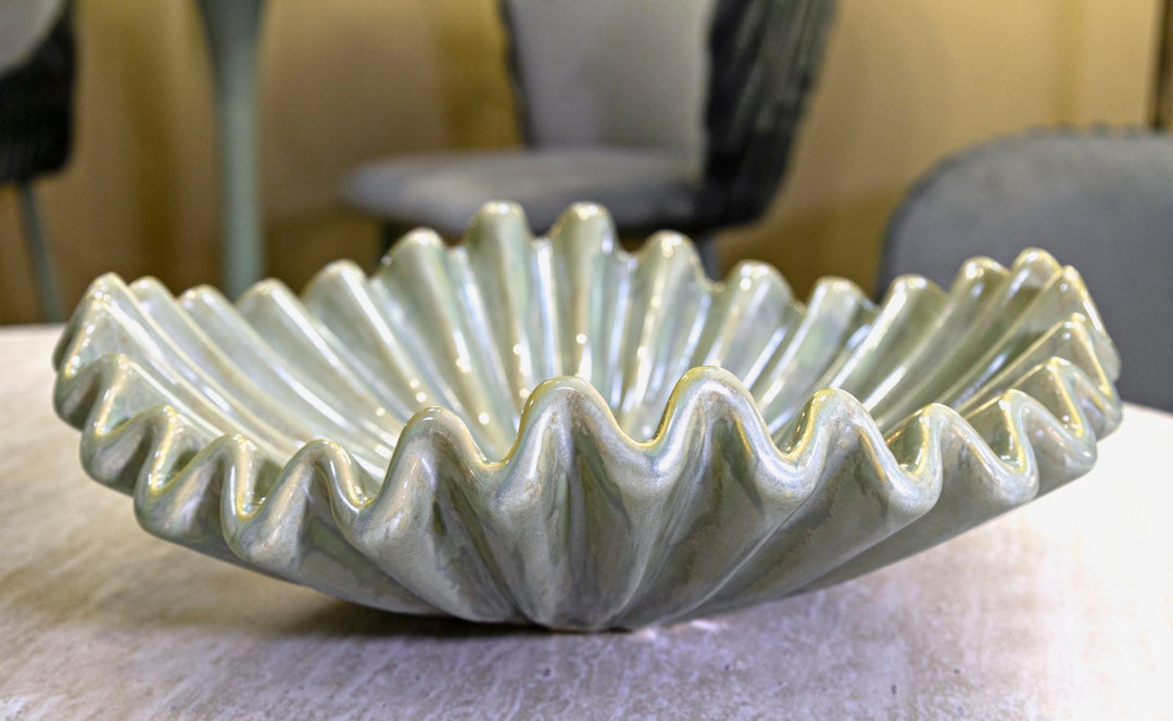 Grøn fad i keramik ø40