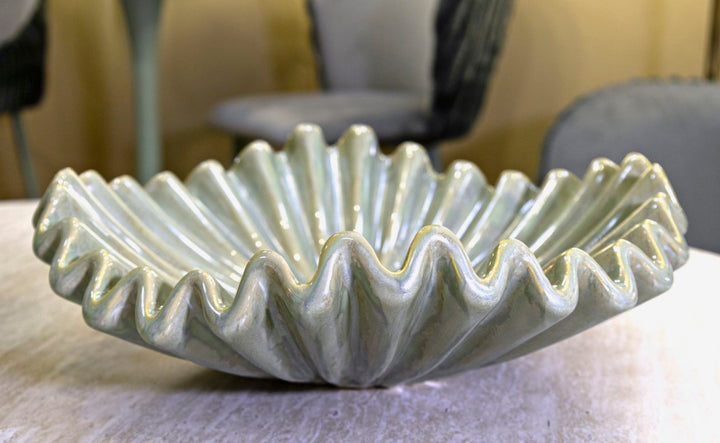 Grøn fad i keramik ø40