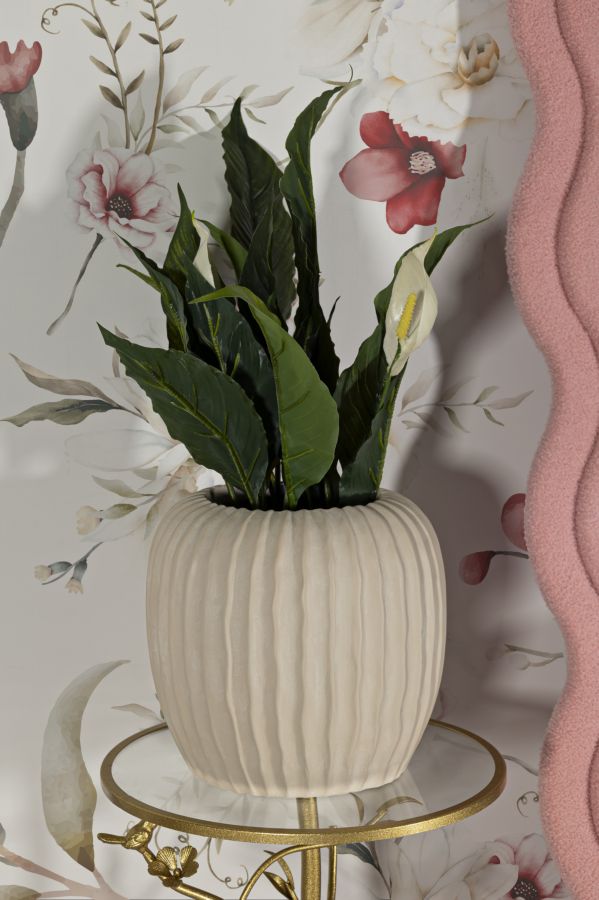 Vase i cremehvid – 26x5x26 cm