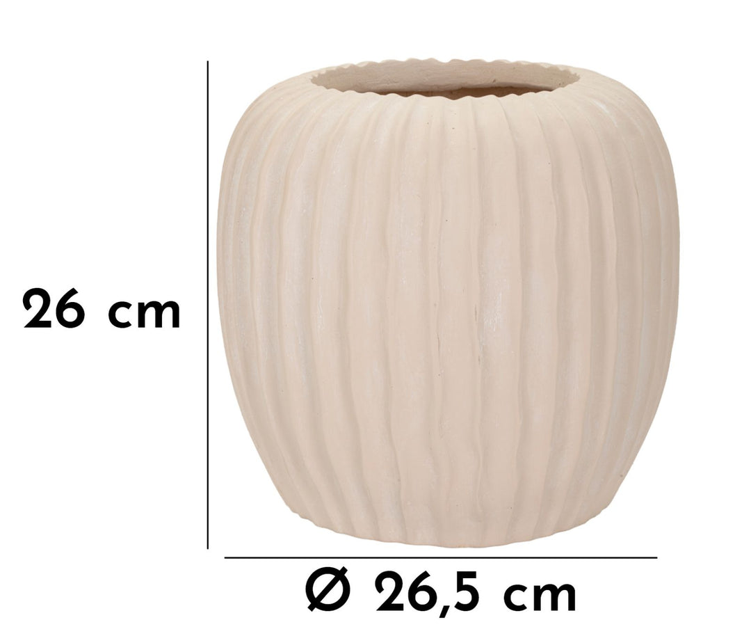 Vase i cremehvid – 26x5x26 cm
