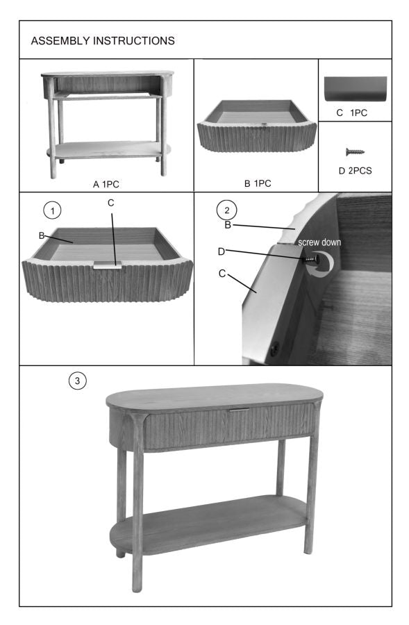 Moderne konsolbord i træ, MDF and jern – 110x40x80 cm