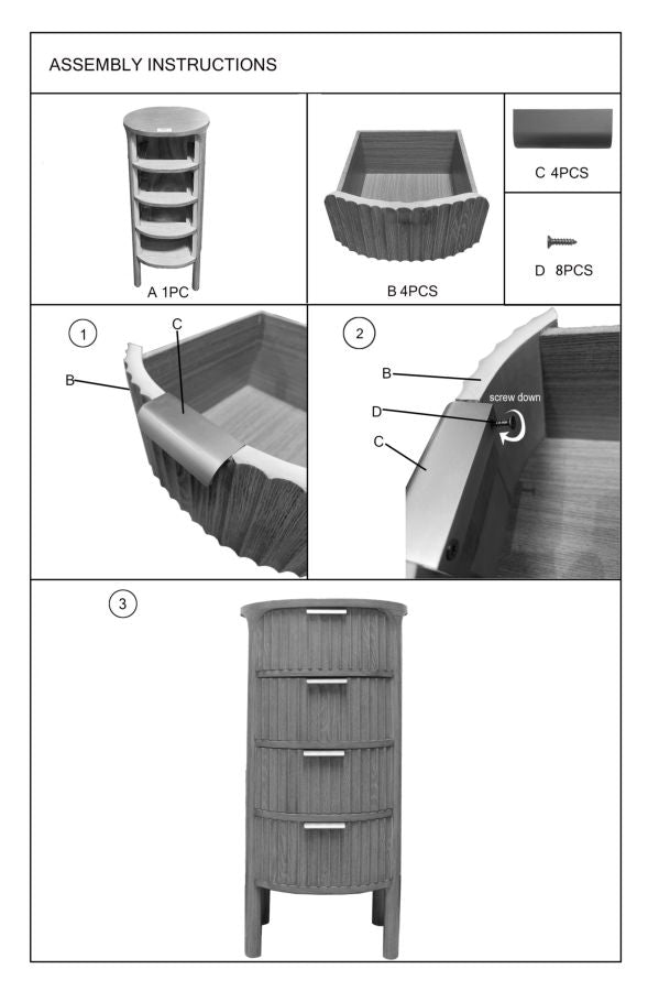 Elegant kommode i træ, MDF and jern – 38x33x5 cm