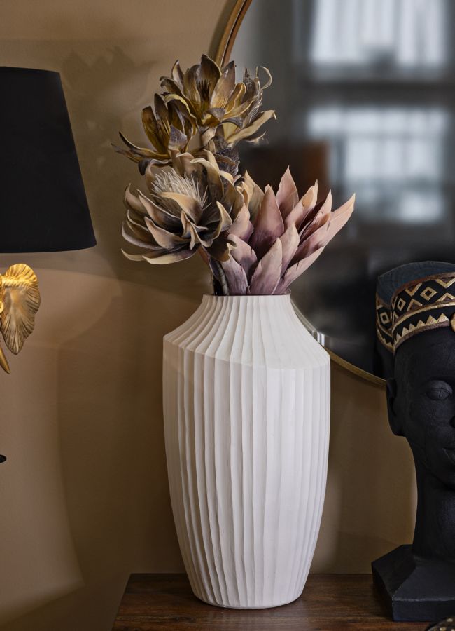 Vase i cremehvid – 28x5x50 cm