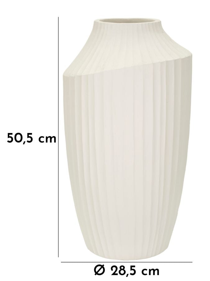 Vase i cremehvid – 28x5x50 cm