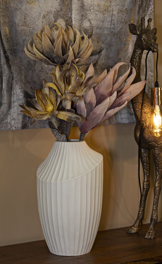 Vase i cremehvid – 22x5x38 cm