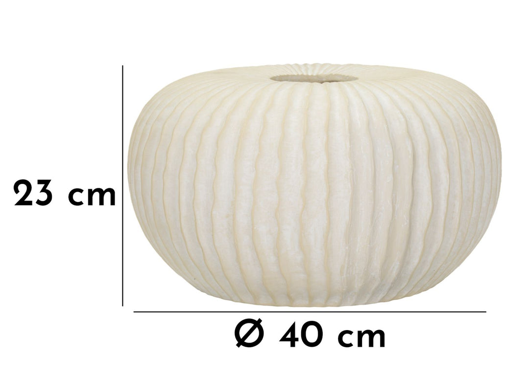 Vase i creme, mgo materiale – 40x23 cm
