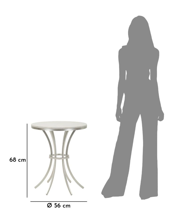 Glam bord i hvid, jern og marmor  – 56x68 cm