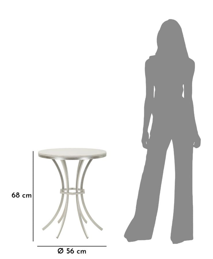 Glam bord i hvid, jern og marmor  – 56x68 cm