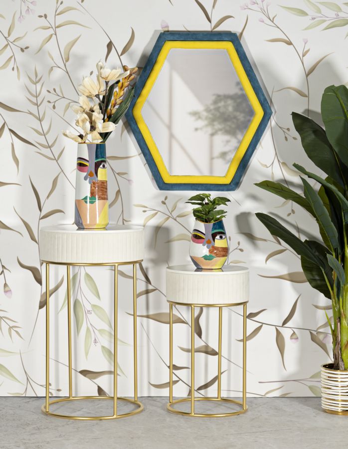 Glam bord i fyrretræ, mdf og metal – 50x90 40x70 cm