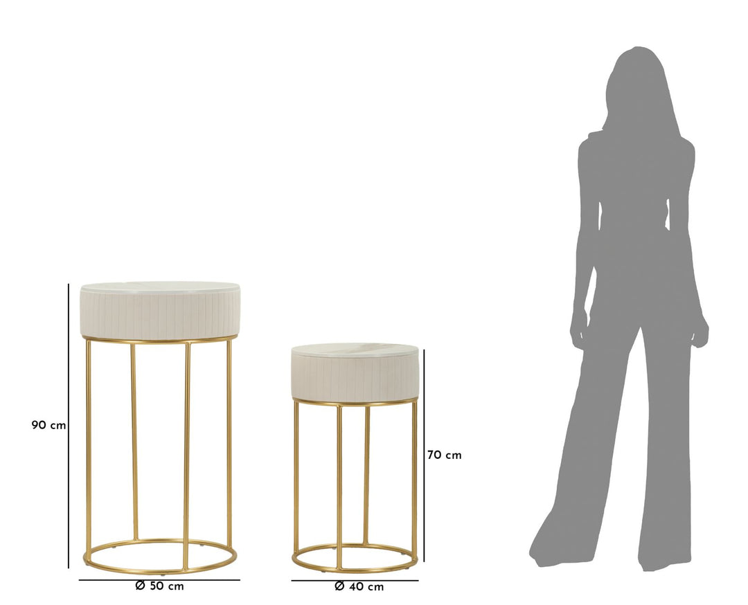 Glam bord i fyrretræ, mdf og metal – 50x90 40x70 cm