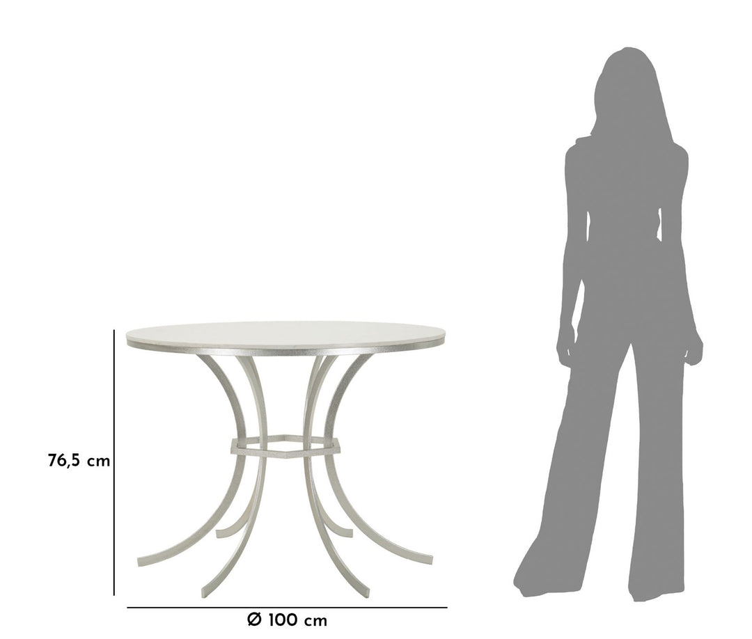 Glam bord i hvid, jern og marmor  – 100x76x5 cm