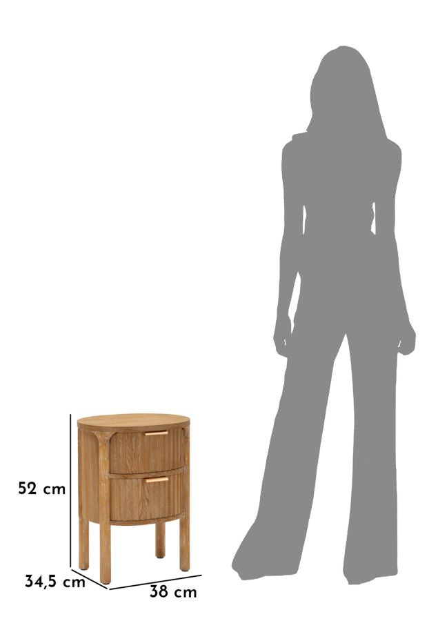 Moderne sengebord i træ, MDF and jern – 38x34x5 cm