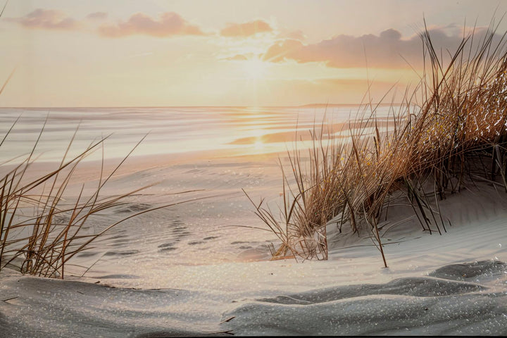 Lærredsprint Strand med ramme -A- (152 x 4 x 52 cm)