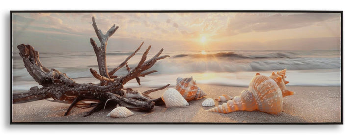 Lærredsprint Strand med ramme -B- (152 x 4 x 52 cm)