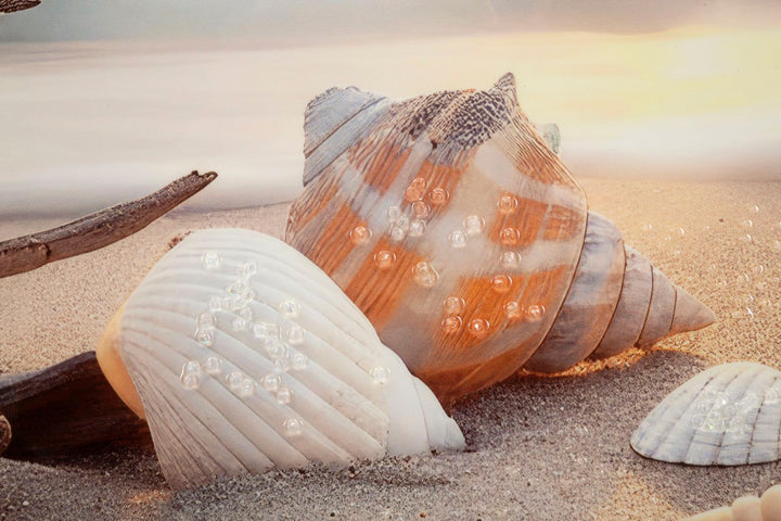 Lærredsprint Strand med ramme -B- (152 x 4 x 52 cm)