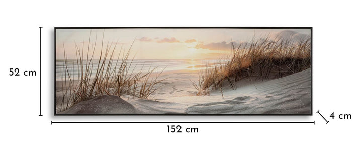Lærredsprint Strand med ramme -A- (152 x 4 x 52 cm)