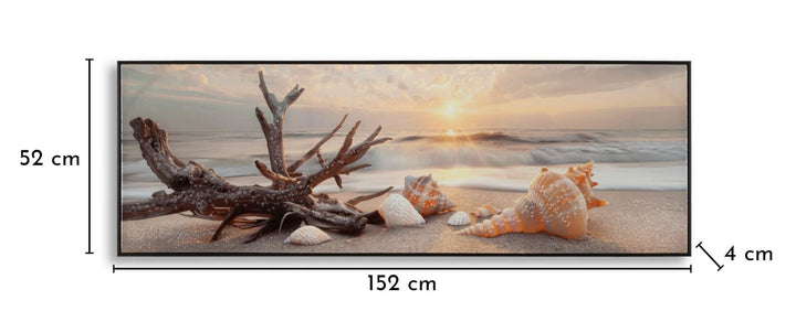 Lærredsprint Strand med ramme -B- (152 x 4 x 52 cm)
