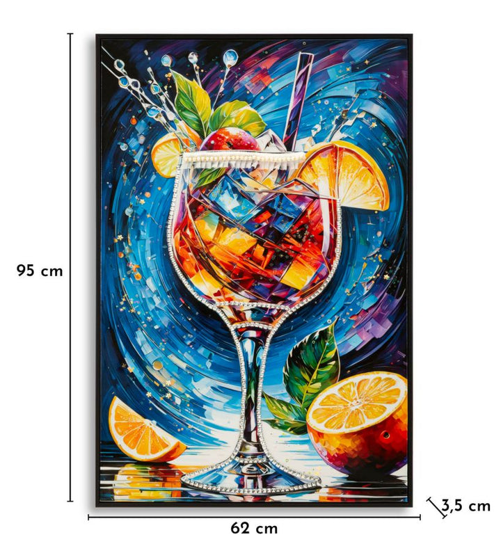 Lærredsprint Cocktail med ramme -B- (62 x 3,5 x 92 cm)